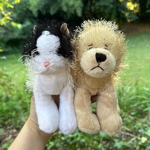 Lot of 2 Ganz Webkinz Plush Tuxeto Cat & Golden Retriever Dog Stuffed Animals